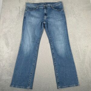 Mott & Bow Jeans Mens 38x34 (Fits 38x33) Straight Leg Denim Medium Wash Blue